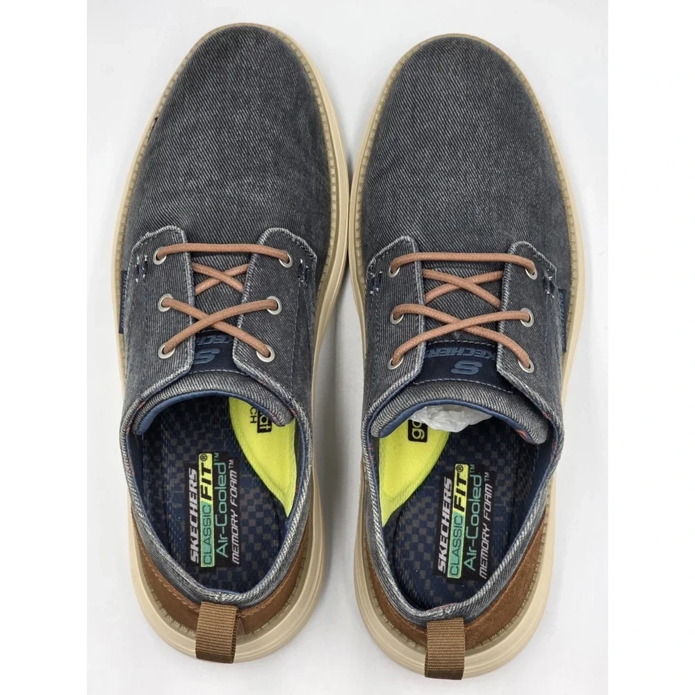 Skechers Men's Status 2.0 Pexton Casual Oxford Shoe Navy 65910 US Men's Size 9.5